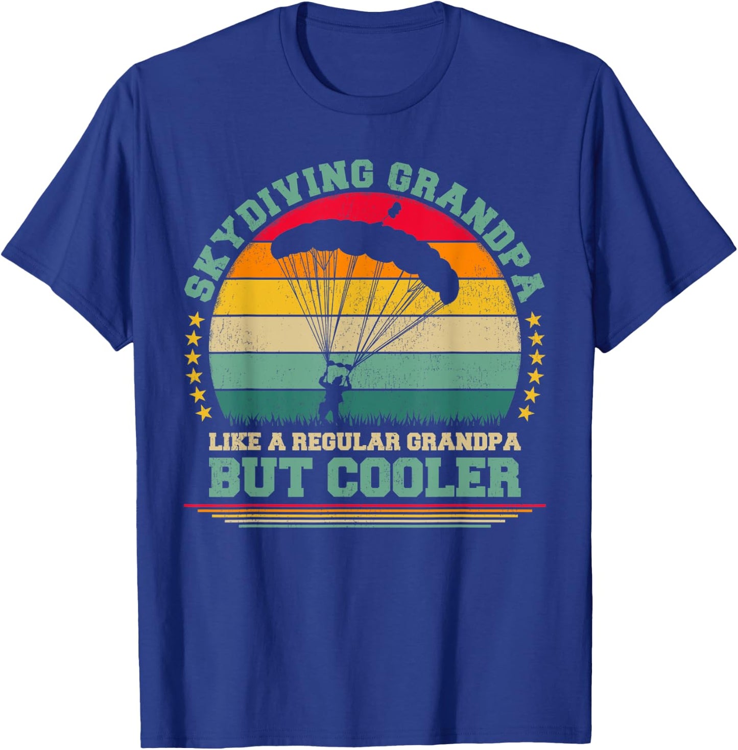 Skydiving Lover Funny Vintage Skydiving Grandpa Father's Day T-Shirt - T-Shirt | Royal