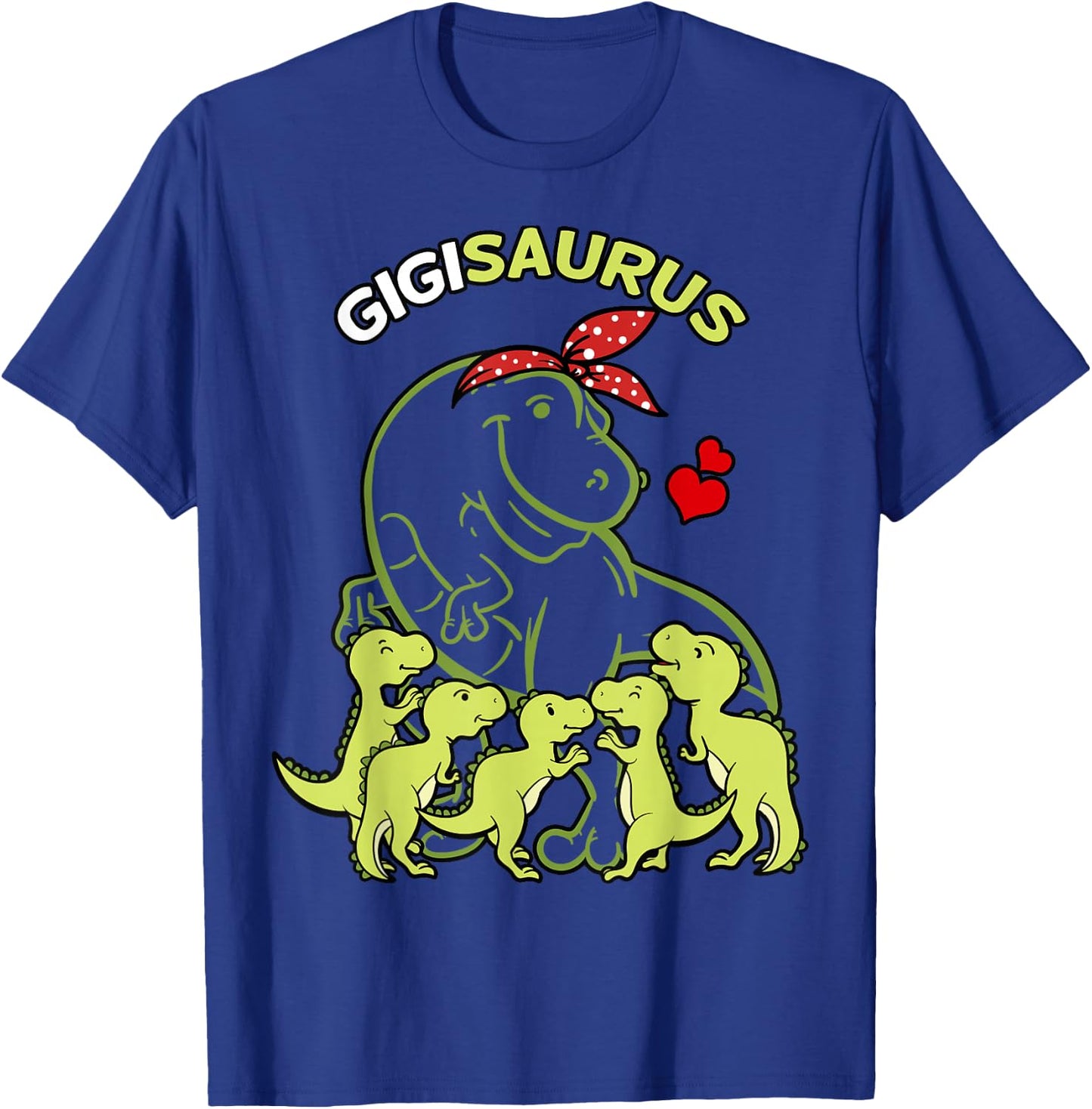 Gigisaurus Gigi 5 Kids Dinosaur Mother's Day T-Shirt - T-Shirt | Royal
