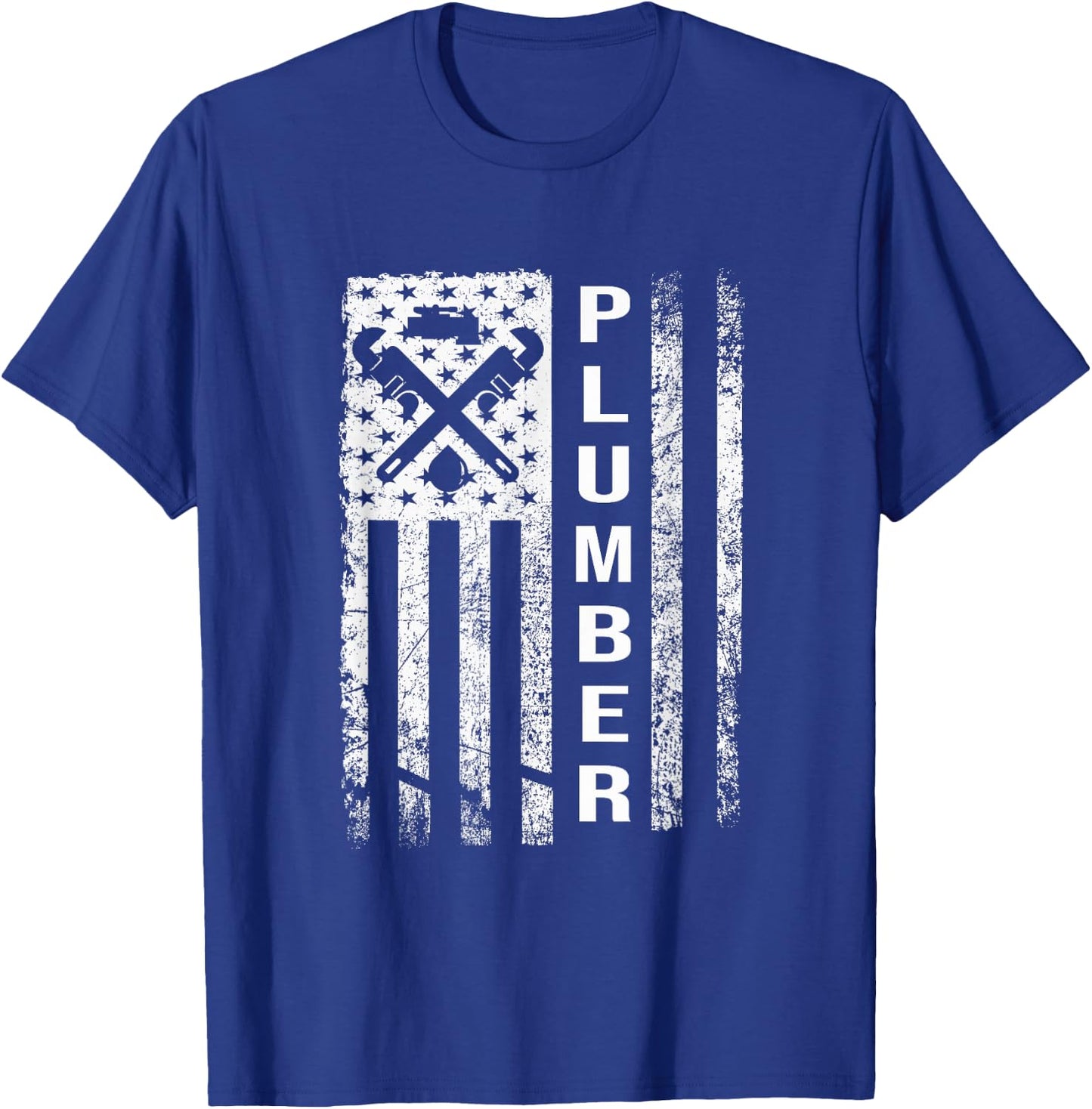 Plumber Flag - Gifts For Plumbers Funny Plumbing Outfit T-Shirt - T-Shirt | Royal