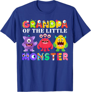 Grandpa Of The Little Monster Birthday Party Family Monster T-Shirt - T-Shirt | Royal