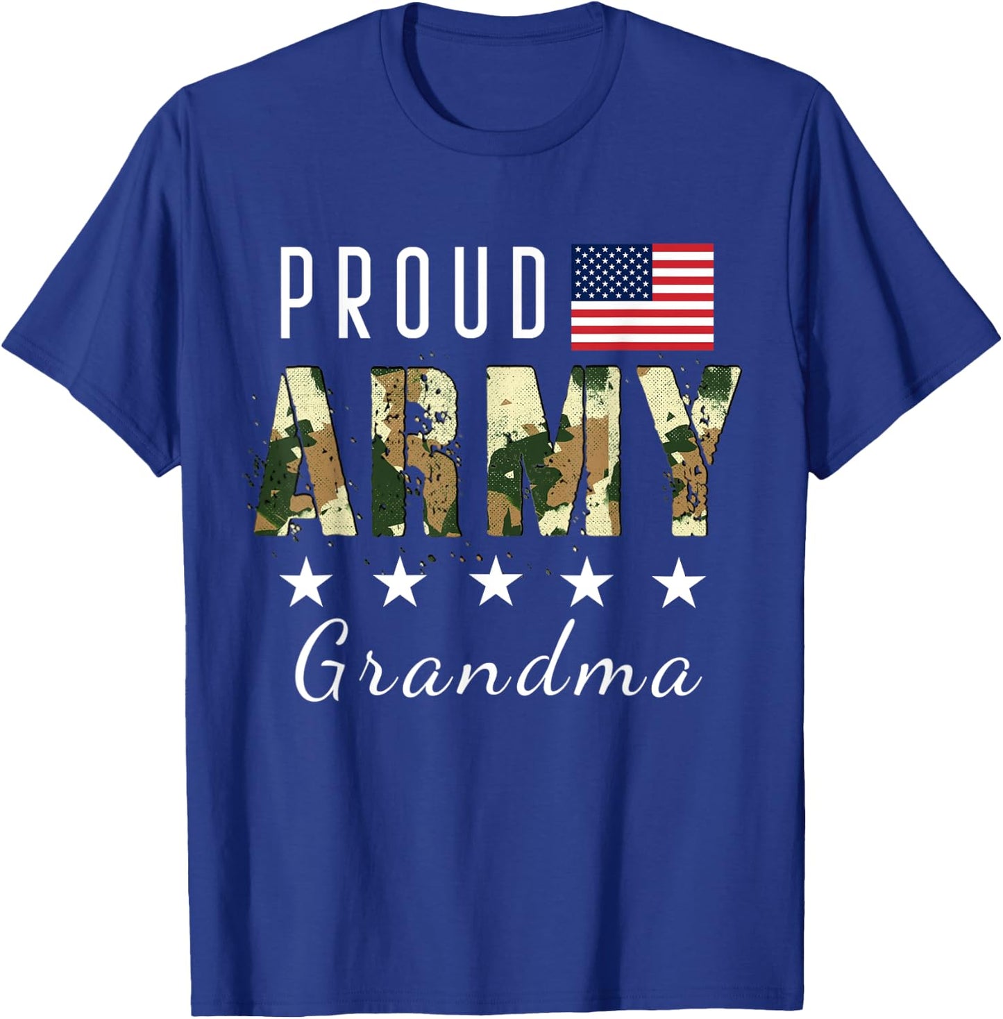 Proud Military Camouflage Proud Army Grandma Mother's Gift T-Shirt - T-Shirt | Royal