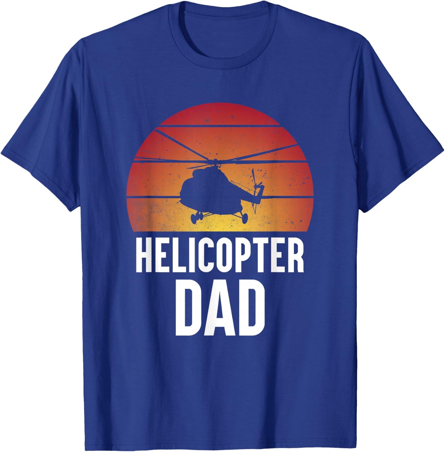 Helicopter Dad Men Boys Husband Aircraft Helicopter Pilot T-Shirt - T-Shirt | Royal