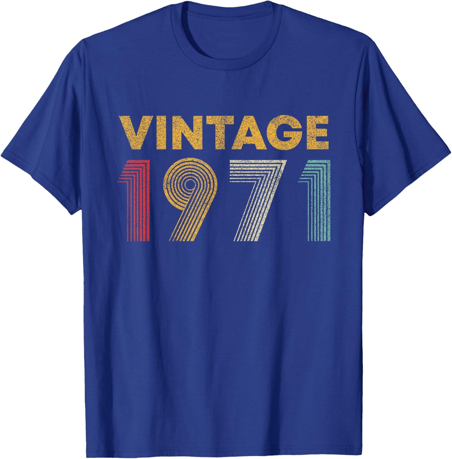Vintage 1971 54th Birthday Gift Men Women 54 Years Old T-Shirt - T-Shirt | Royal