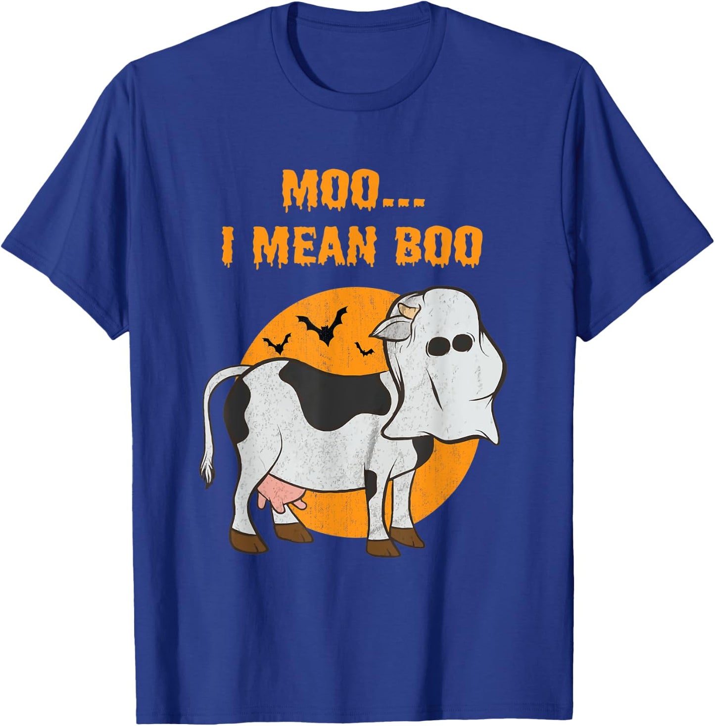 Ghost Cow Moo I Mean Boo T-Shirt - T-Shirt | Royal