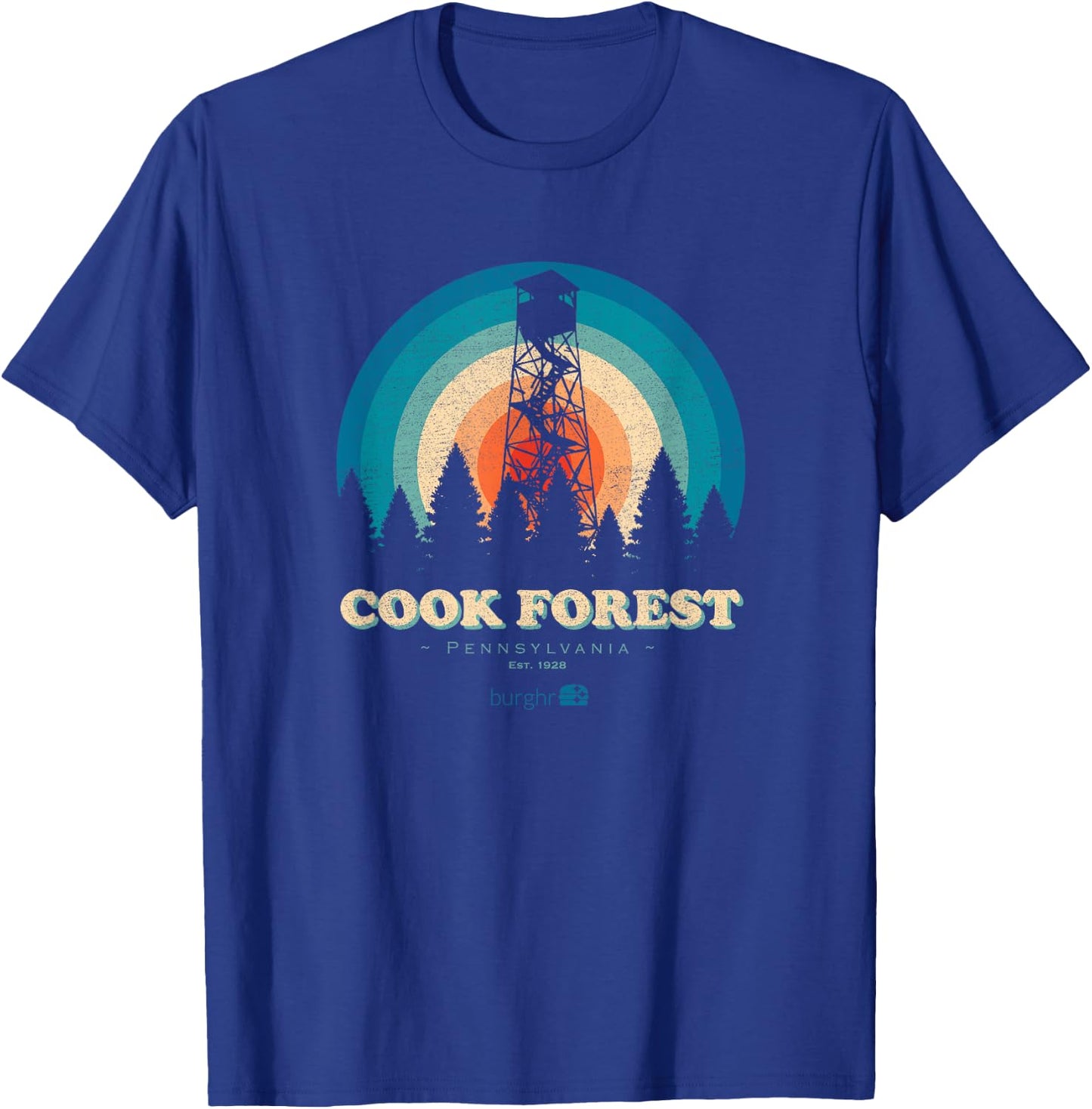 Cook Forest - Fire Tower T-Shirt - T-Shirt | Royal