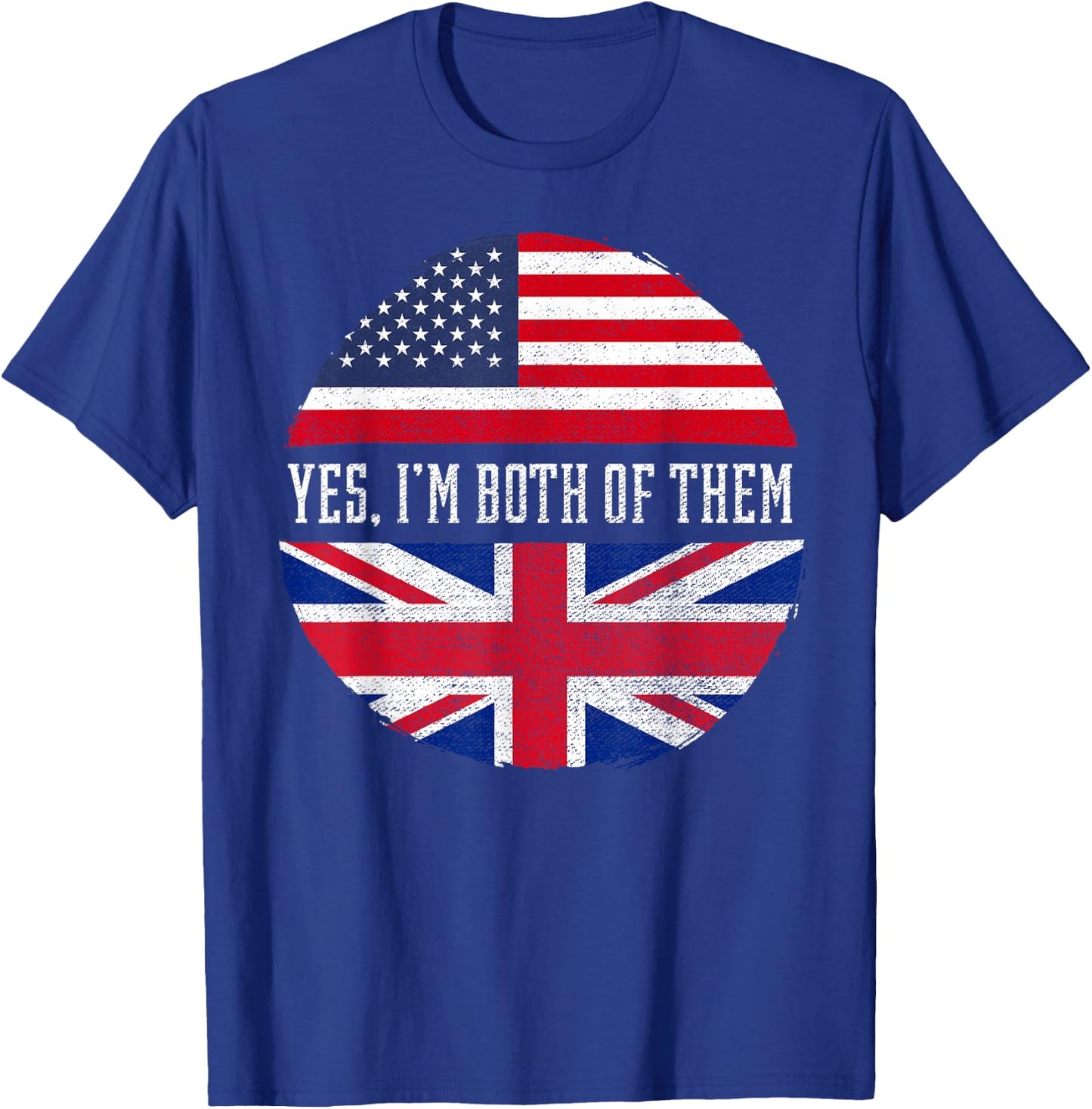 Half American Half British USA Flag United Kingdom Heritage Small T-Shirt - T-Shirt | Royal