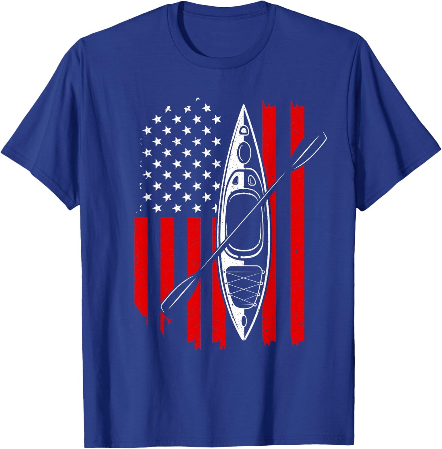 Funny Kayaking Gift Women Cool American Flag Kayak T-Shirt - T-Shirt | Royal