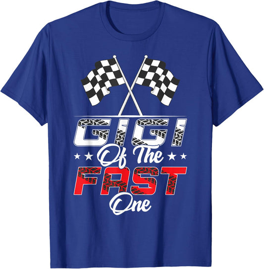 Gigi Of The Fast One First Birthday Racing Car Family T-Shirt - T-Shirt | Royal