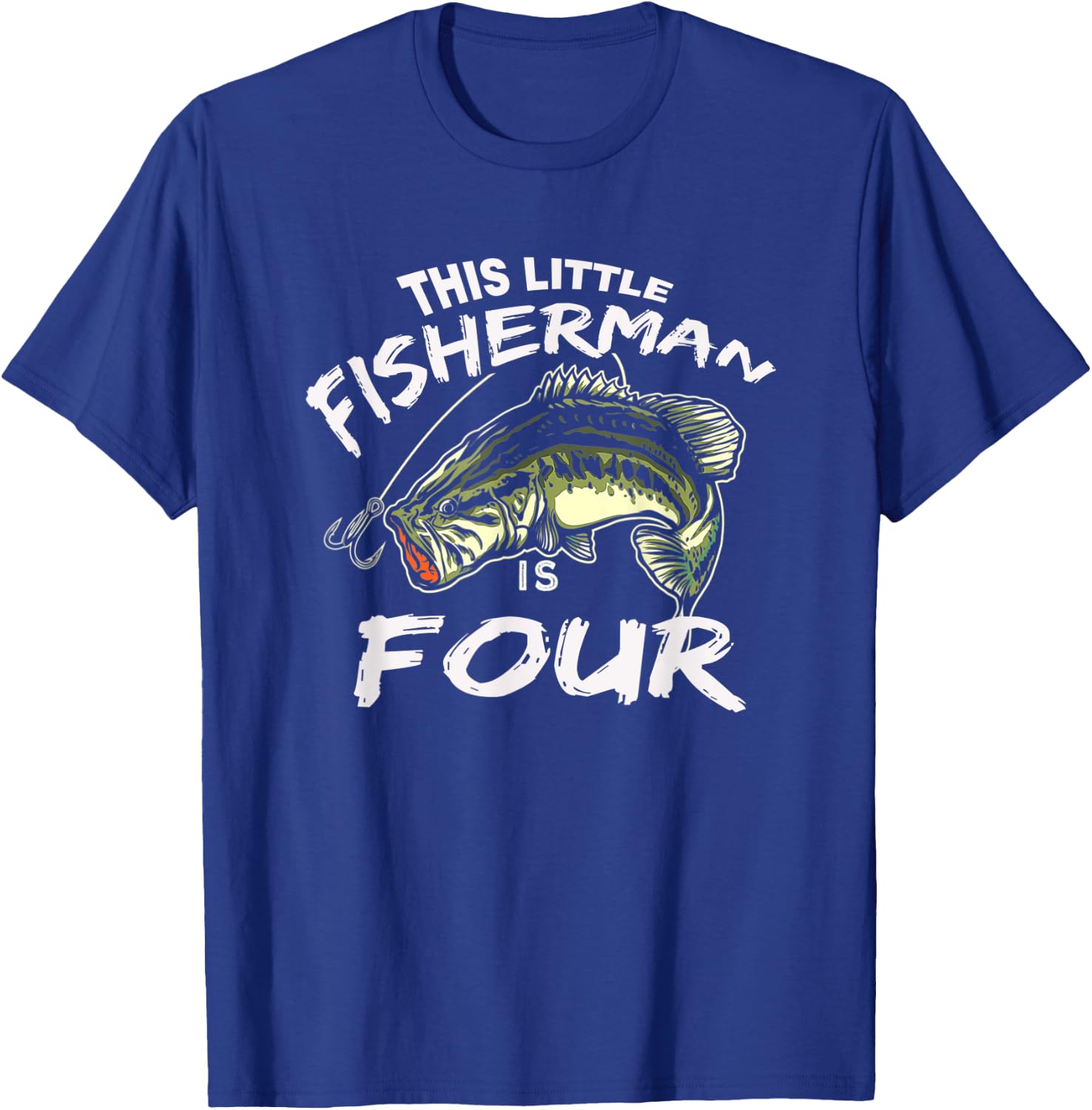 4th Birthday Fishing This Fisherman Is 4 T-Shirt - T-Shirt | Royal