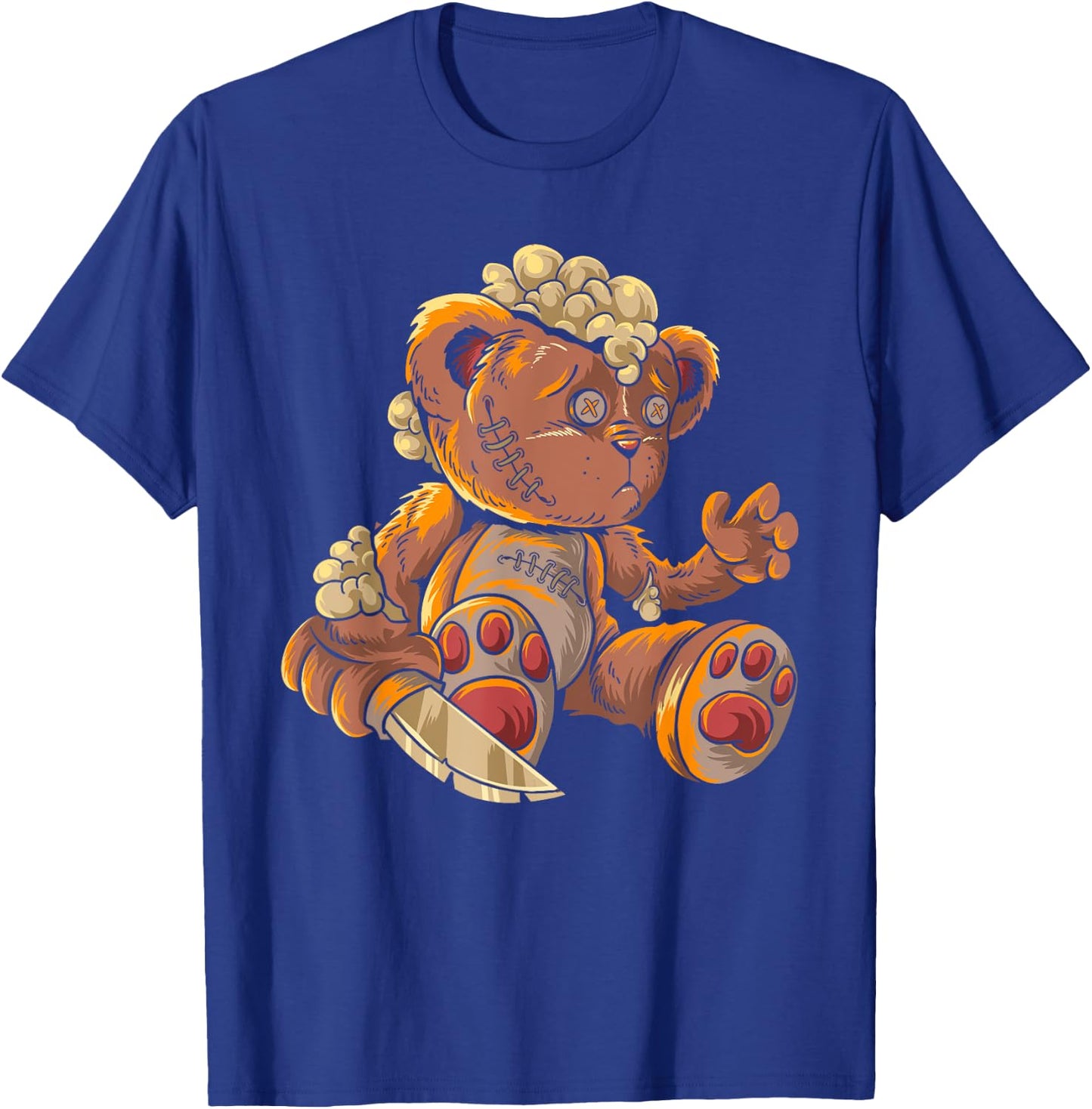 Killer Teddy Bear Lazy Halloween Costume Scary Monster T-Shirt - T-Shirt | Royal