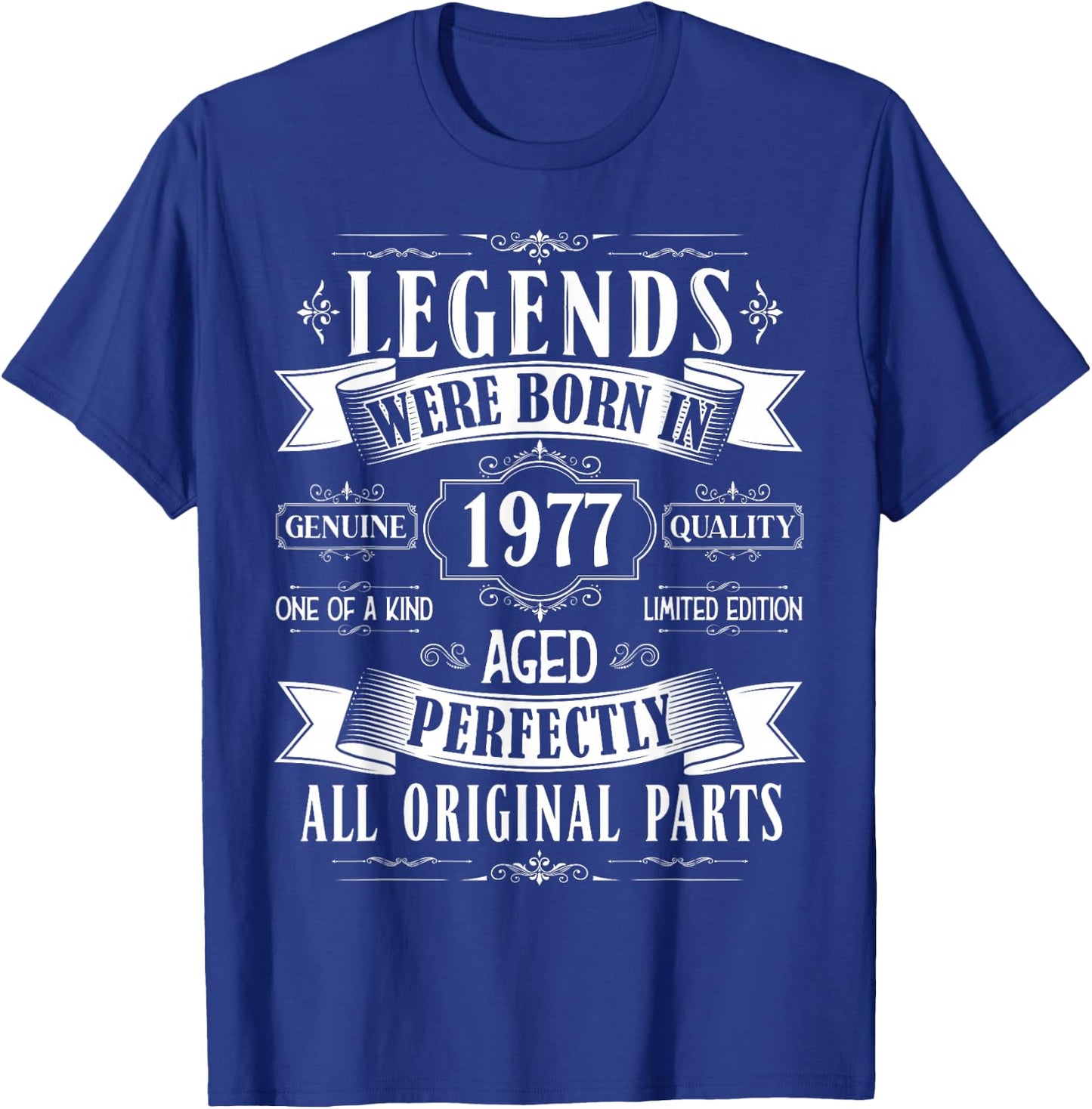 Legends Born In 1977 48th Birthday 48 Years Old Bday Men T-Shirt - T-Shirt | Royal