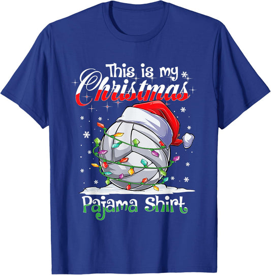 This Is My Christmas Volleyball Pajama Shirt For Boys Men T-Shirt - T-Shirt | Royal