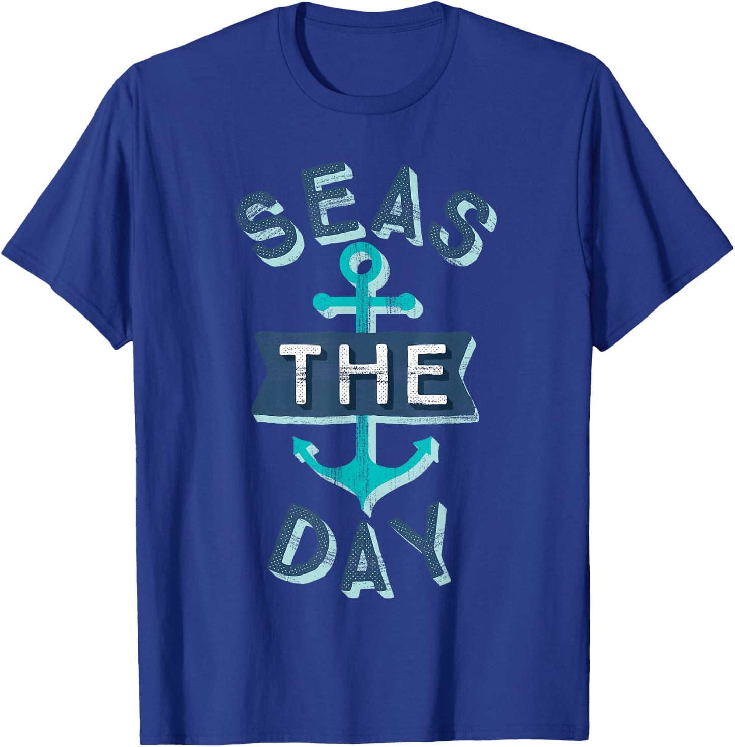 Nautical Bachelorette Party Sailing Gift Seas the Day Anchor T-Shirt - T-Shirt | Royal