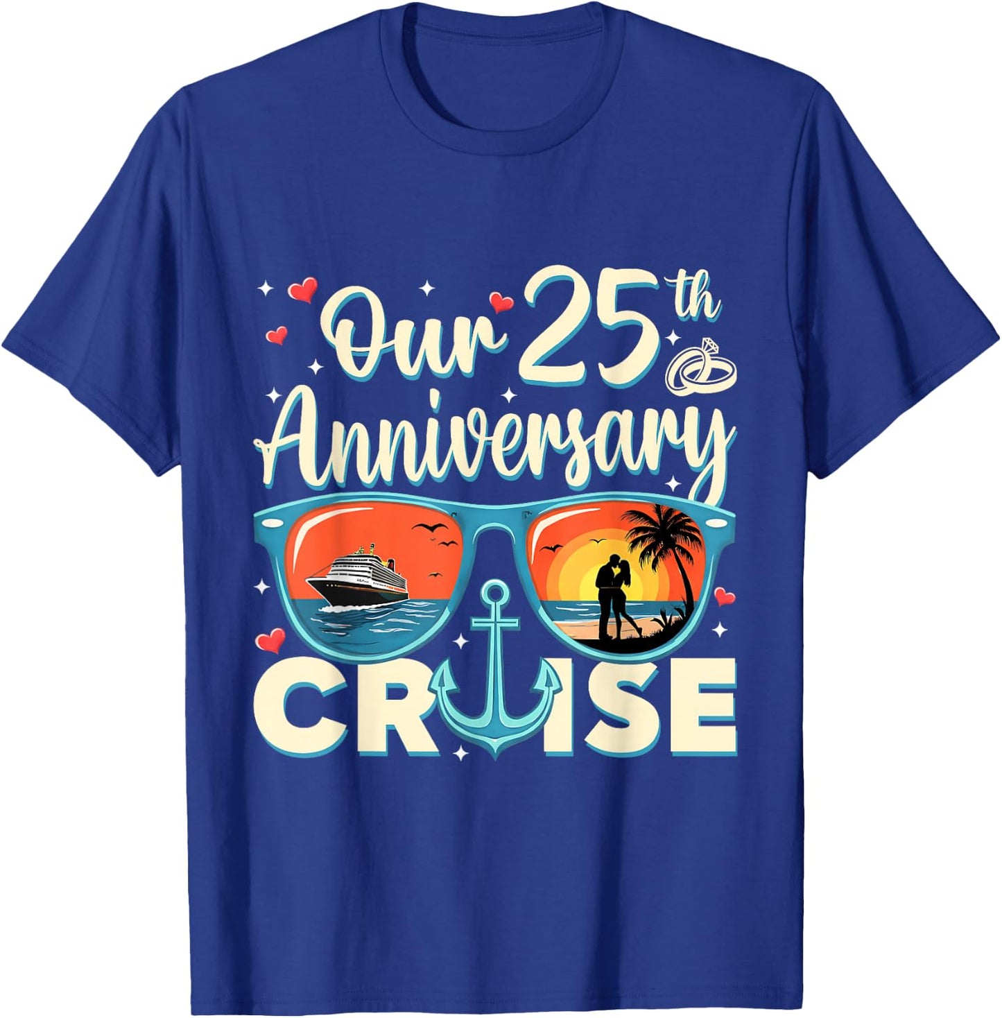 Our 25th Wedding Anniversary Cruise Vacation Couple Matching T-Shirt - T-Shirt | Royal