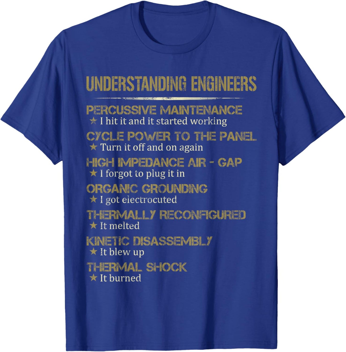 Understanding Engineers Funny Gift T-Shirt - T-Shirt | Royal