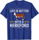 Hereford Cow Cattle Bull Beef Farm T-Shirt - T-Shirt | Royal