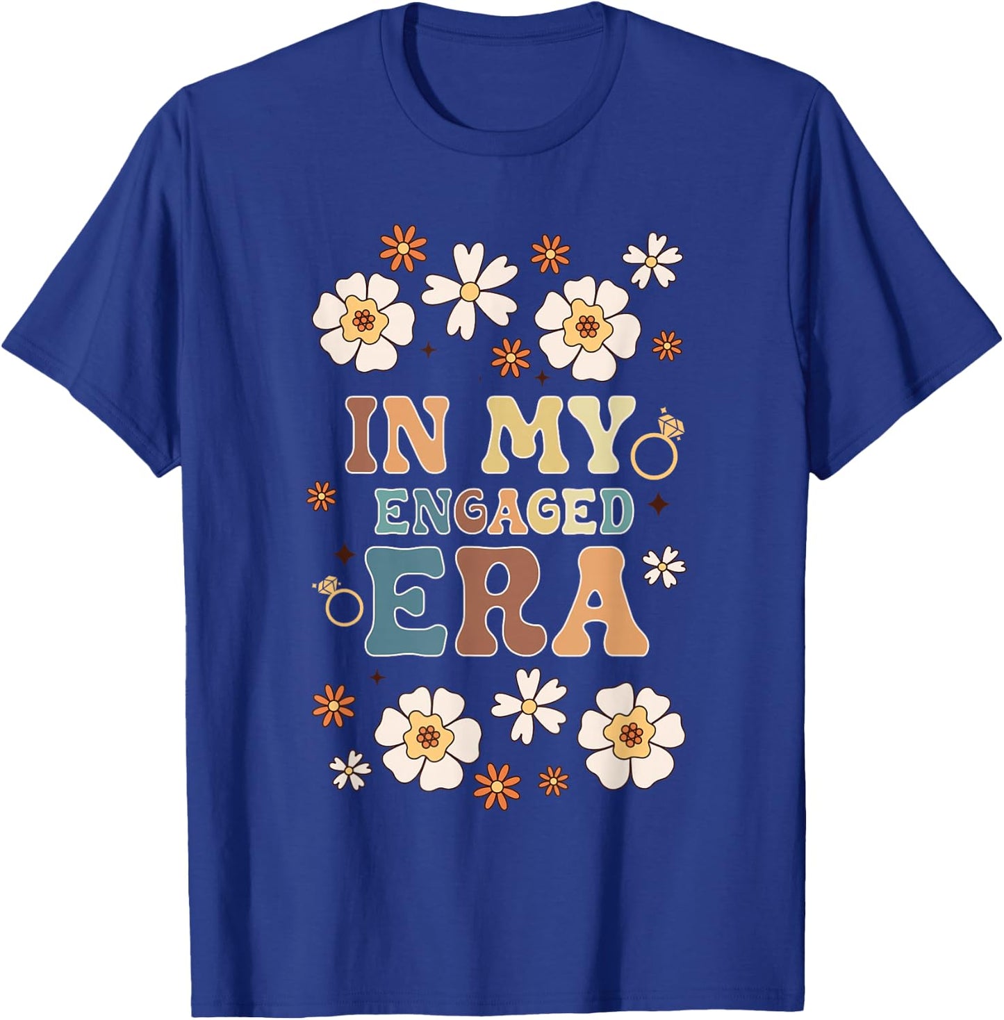 In My Engaged Era Boyfriend Groovy Fiance Bride Couples T-Shirt - T-Shirt | Royal