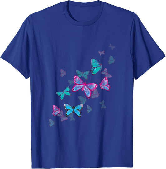 Butterflies Beautiful Colorful Butterfly Lepidoptera Spring T-Shirt - T-Shirt | Royal