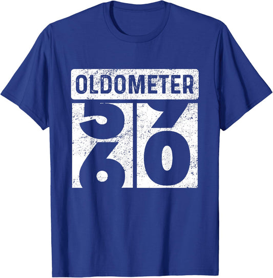 Oldometer Odometer Funny 60th Birthday Party Turning 60 Joke T-Shirt - T-Shirt | Royal