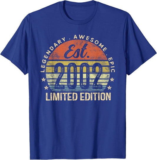 Est 2002 Limited Edition 23rd Birthday Gifts 23 Year Old T-Shirt - T-Shirt | Royal