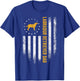 Vintage USA Flag Proud Labrador Retriever Dad Lab Silhouette T-Shirt - T-Shirt | Royal