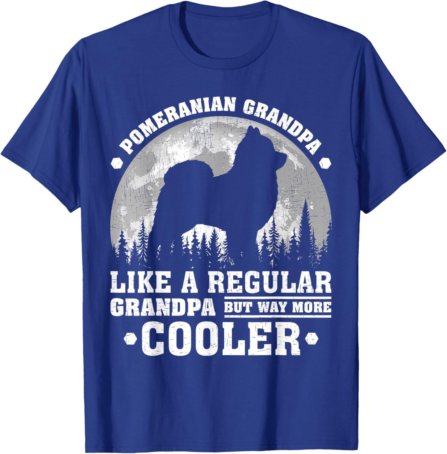 Pomeranian Grandpa Funny Vintage Pomeranian Dog Father's Day Men T-Shirt - T-Shirt | Royal