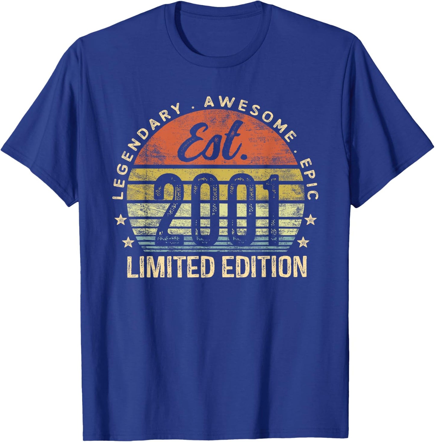 Est 2001 Limited Edition 24th Birthday Gifts 24 Year Old T-Shirt - T-Shirt | Royal