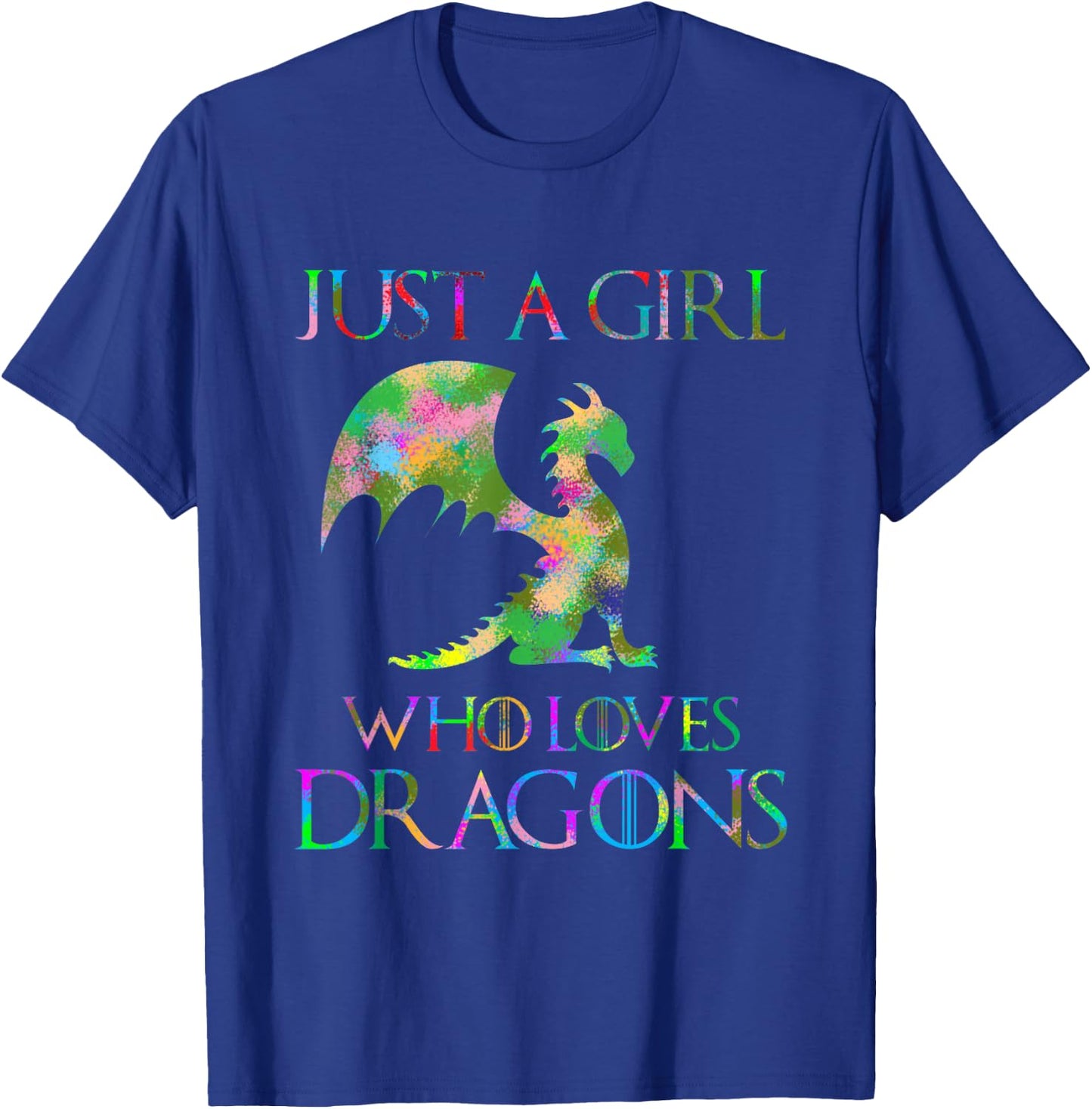 Just A Girl Loves Dragons Designs T-Shirt - T-Shirt | Royal