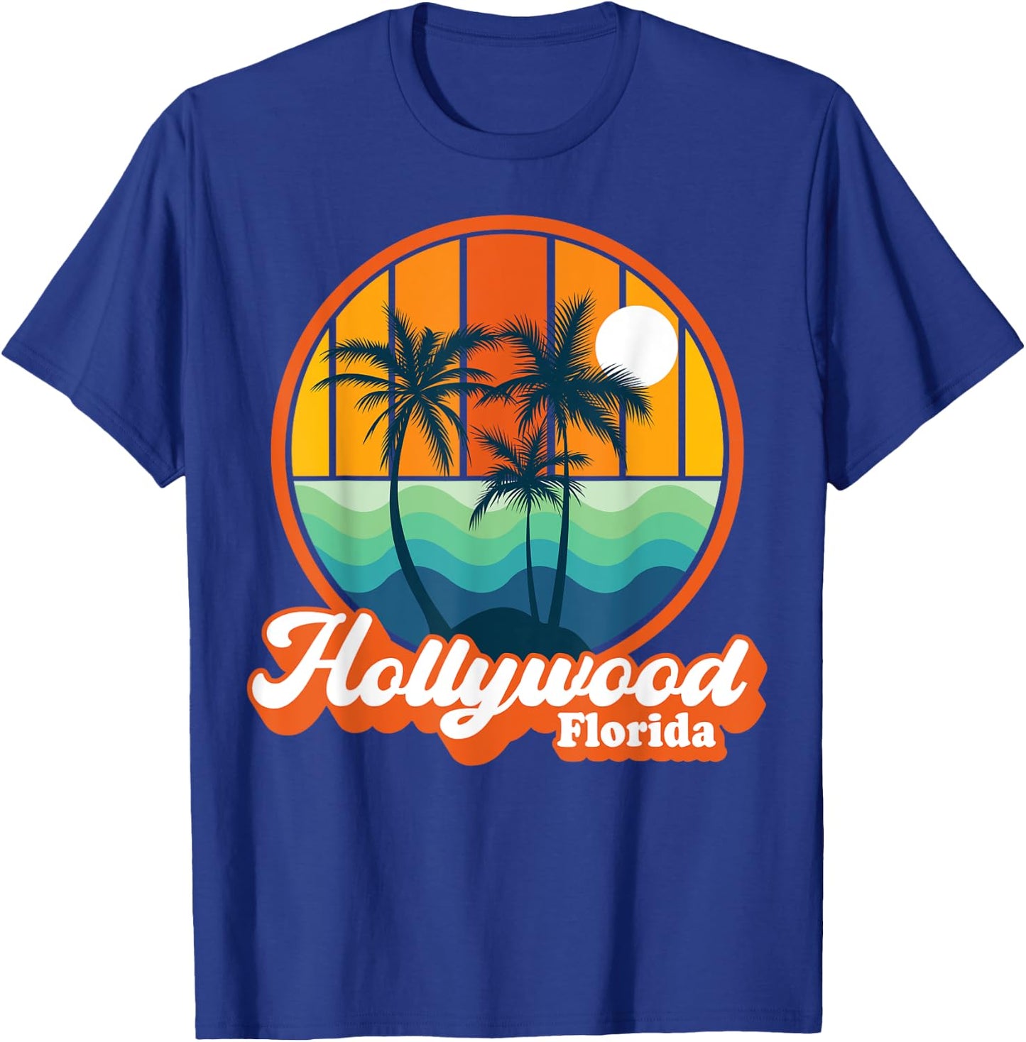 Vintage Hollywood Florida Summer Vacation Beach Souvenirs Men Women Kids T-Shirt - T-Shirt | Royal