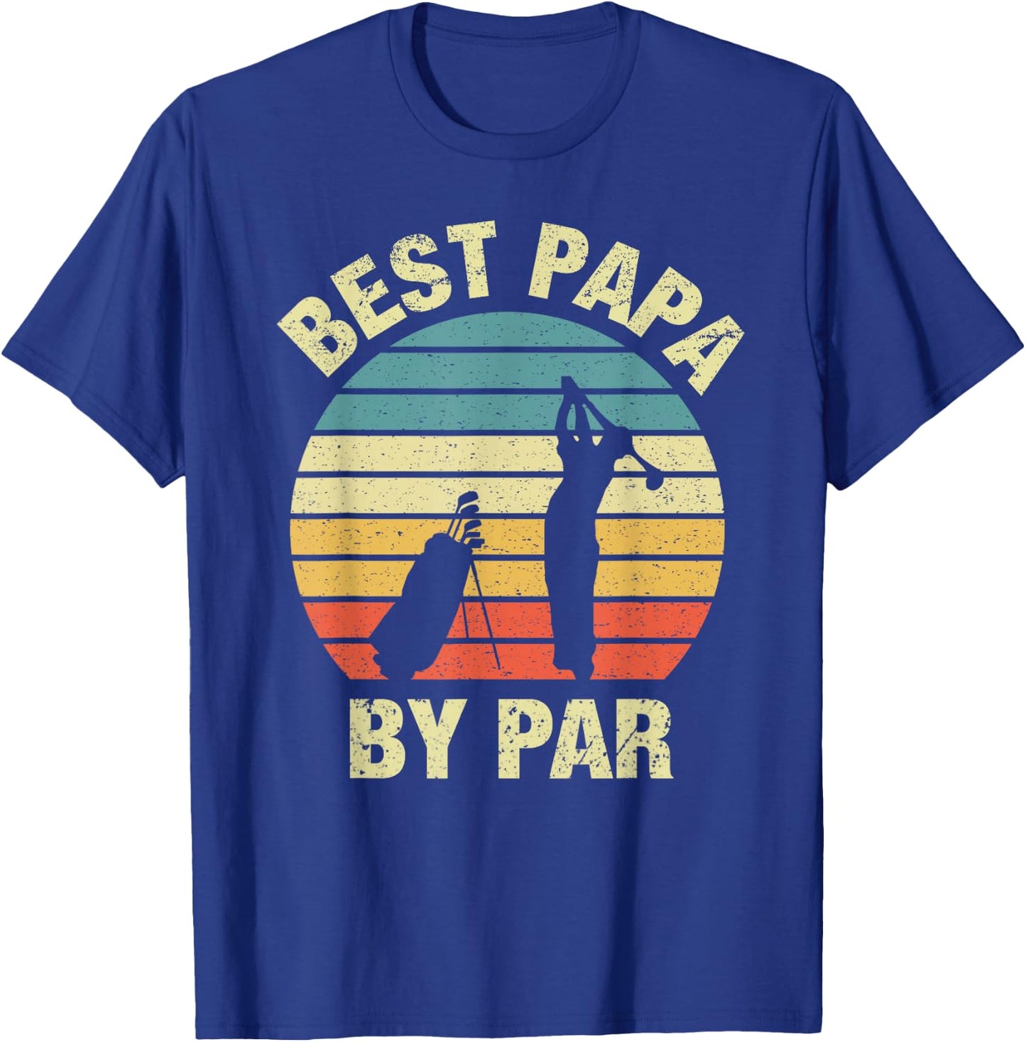 Vintage Best Papa By Par Father's Day Golfing T-Shirt - T-Shirt | Royal