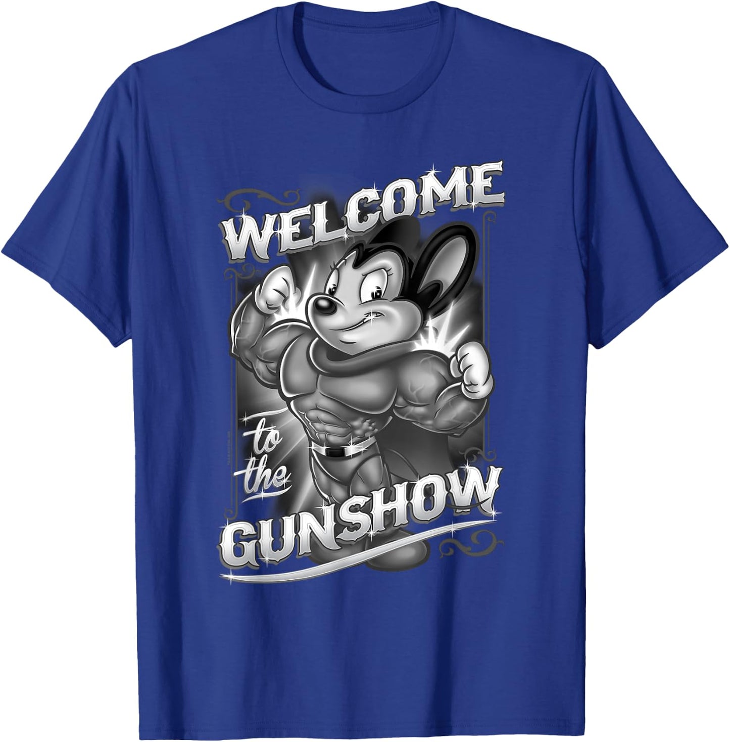 Mighty Mouse Welcome to The Gunshow T-Shirt - T-Shirt | Royal