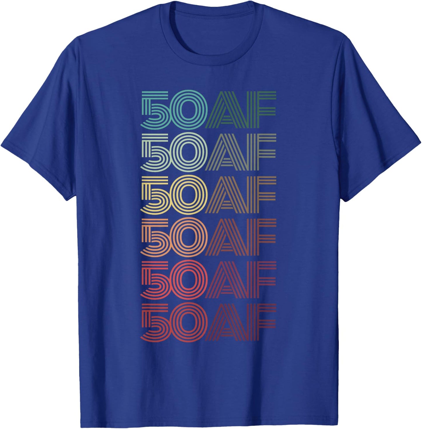 Retro 50 AF Vintage 50th Birthday Hello Fifty 1975 Fifties T-Shirt - T-Shirt | Royal