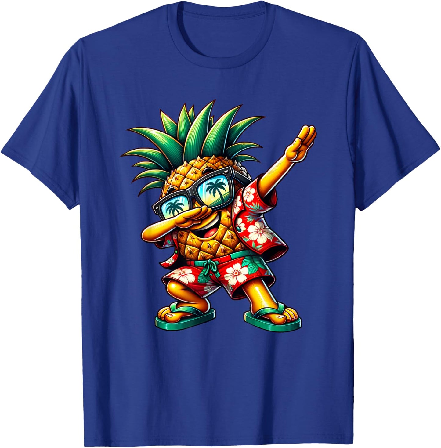 Dabbing Pineapple Sunglasses Aloha Beaches Hawaii T-Shirt - T-Shirt | Royal