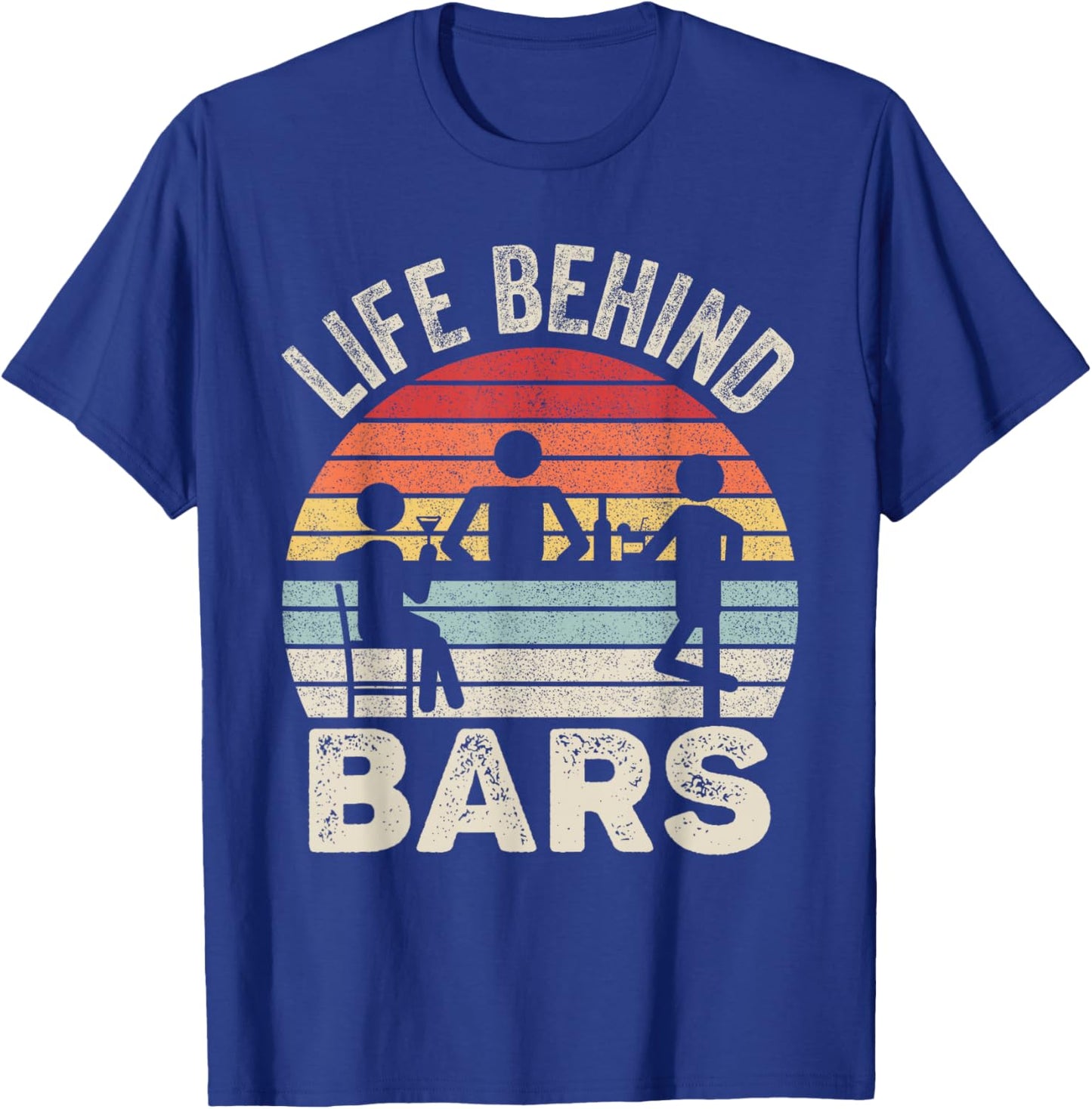 Vintage Retro Life Behind Bars Bartender T-Shirt - T-Shirt | Royal