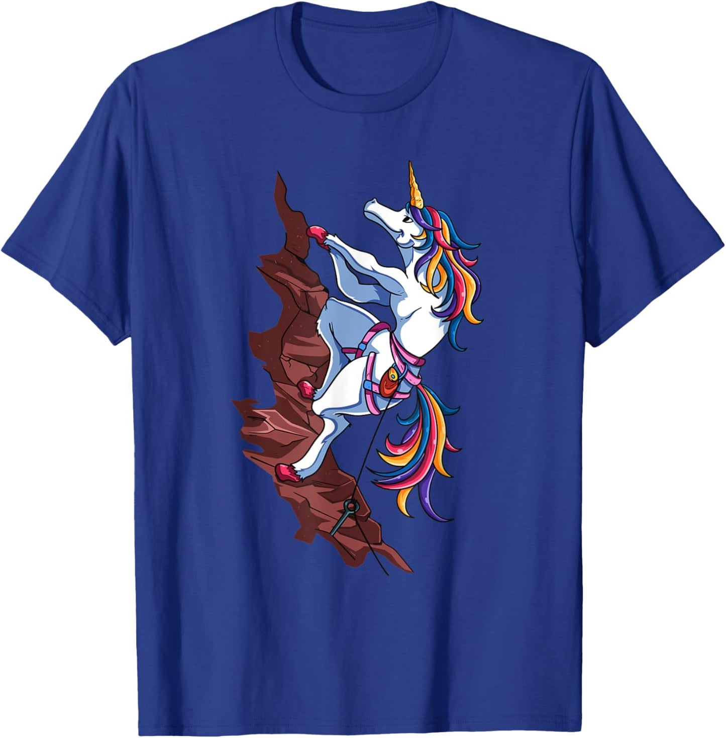 Magical Rainbow Unicorn Sports Rock Climbing Player For Kids T-Shirt - T-Shirt | Royal