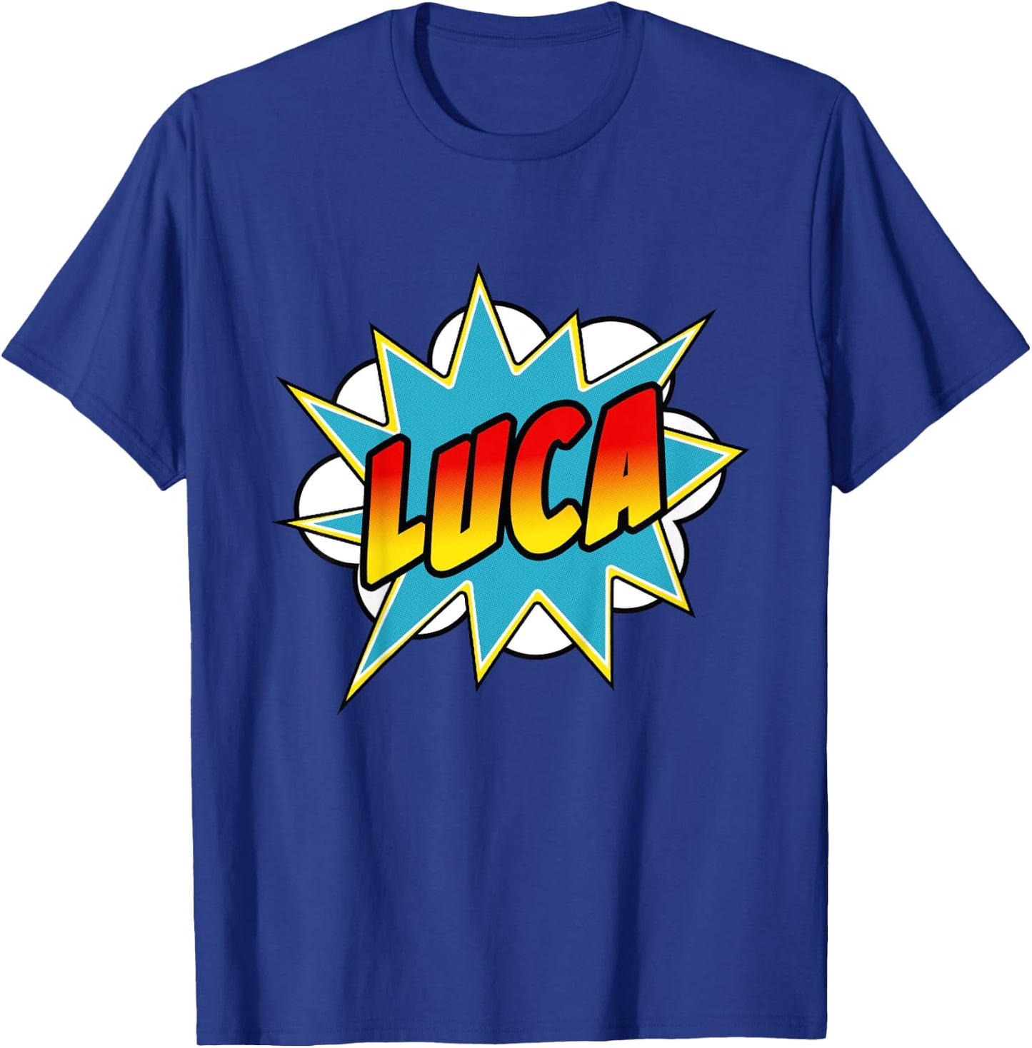 Kids Boys Luca Name Comic Book Superhero T-Shirt - T-Shirt | Royal