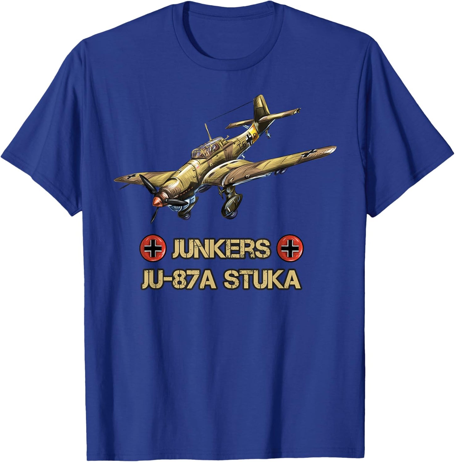 Aircraft Junkers JU-87A German Fighter Bomber T-Shirt - T-Shirt | Royal
