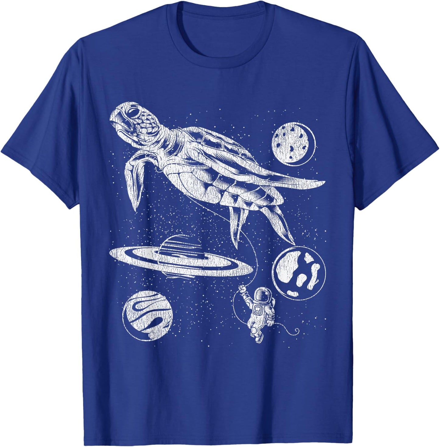 Space Turtle Space Universe Planets Astronaut T-Shirt - T-Shirt | Royal