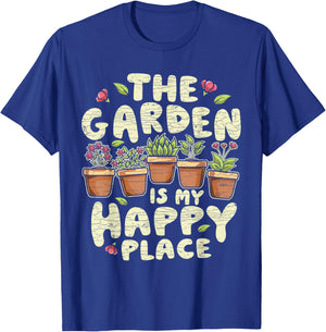 Gardening Gardener The Garden Is My Happy Place Plant T-Shirt - T-Shirt | Royal