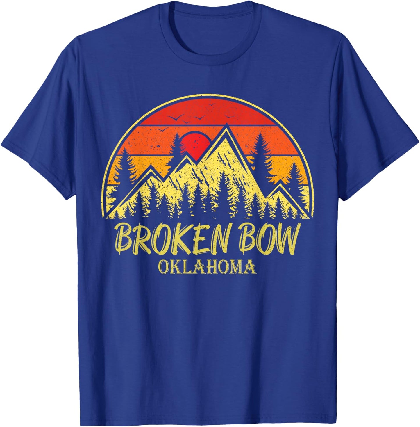 Vintage Broken Bow Oklahoma OK Mountains Hiking Souvenir T-Shirt - T-Shirt | Royal