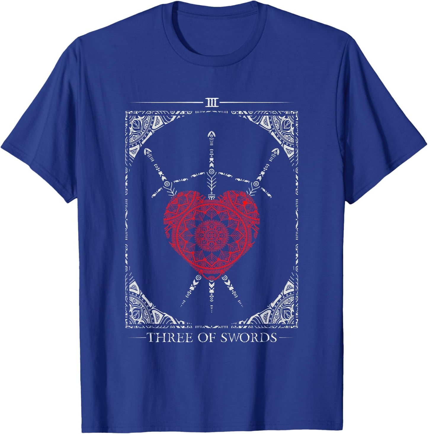 Vintage - 3 Of Swords Tarot Card T-Shirt - T-Shirt | Royal