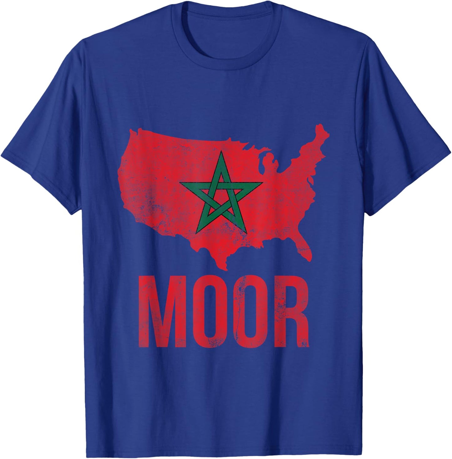 Moorish American America Amexem Moroccan Flag T-Shirt - T-Shirt | Royal