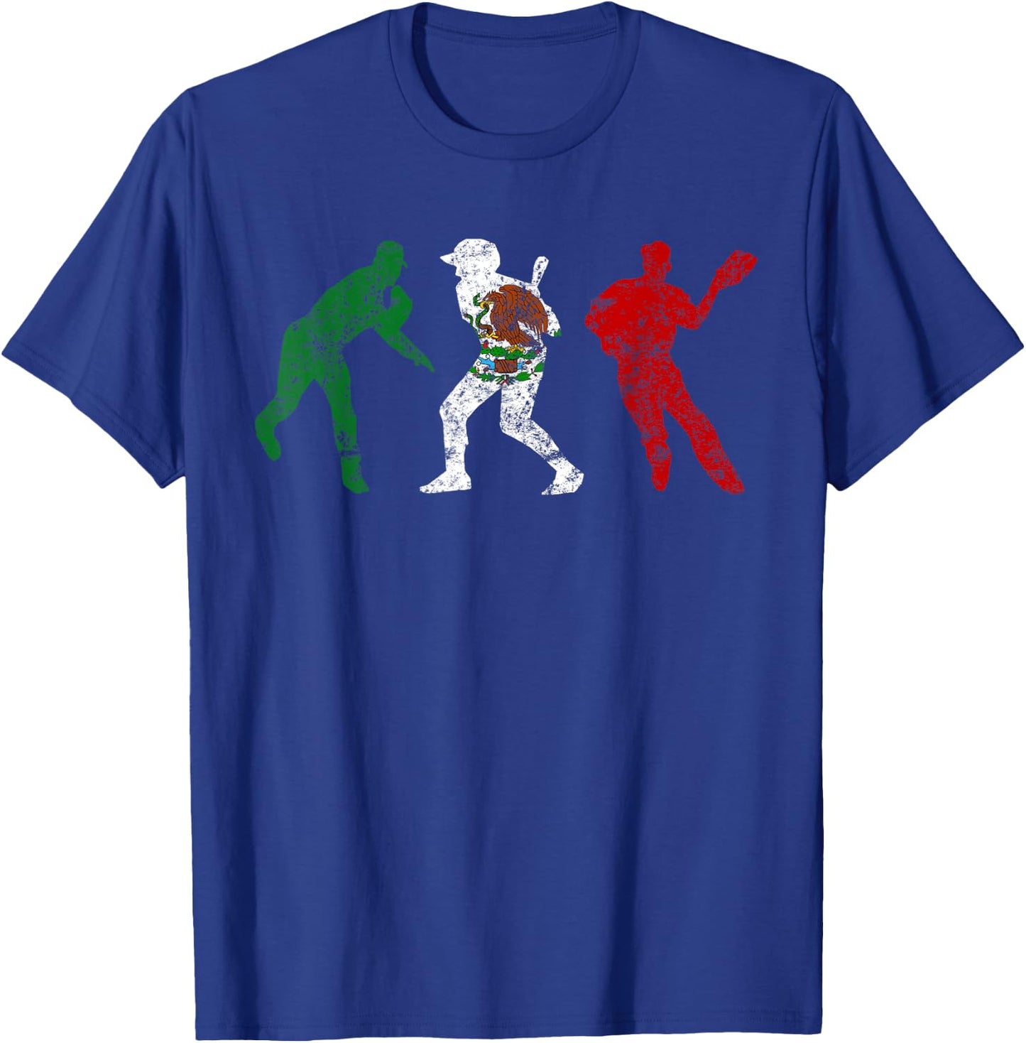 Mexico Baseball Flag Mexican Vintage Beisbol Gift T-Shirt - T-Shirt | Royal