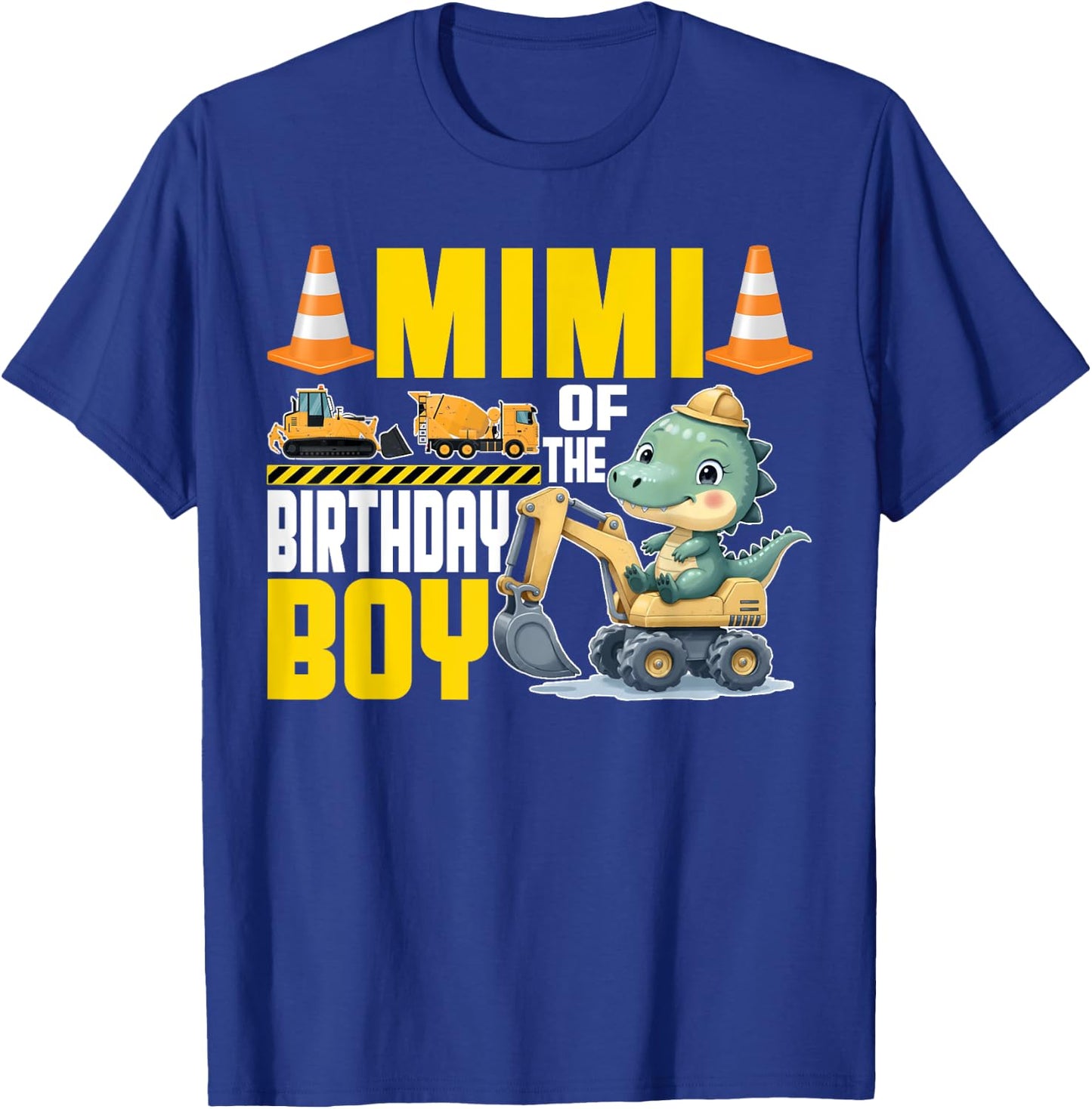 Mimi Of The Birthday Boy Construction Worker Birthday T-Shirt - T-Shirt | Royal