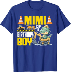 Mimi Of The Birthday Boy Construction Worker Birthday T-Shirt - T-Shirt | Royal