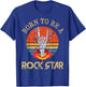 Born To Be Rock Star Heavy Metal Hand Horns Vintage Retro T-Shirt - T-Shirt | Royal