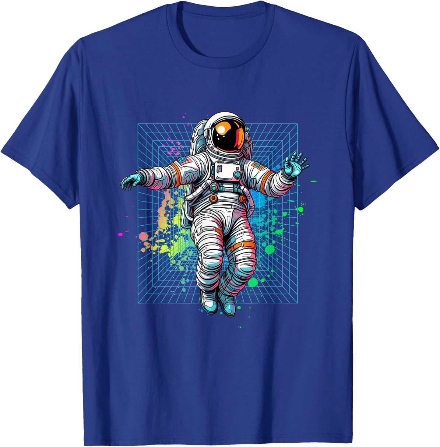 Astronaut Floating in Space Galaxy Graphic T-Shirt - T-Shirt | Royal