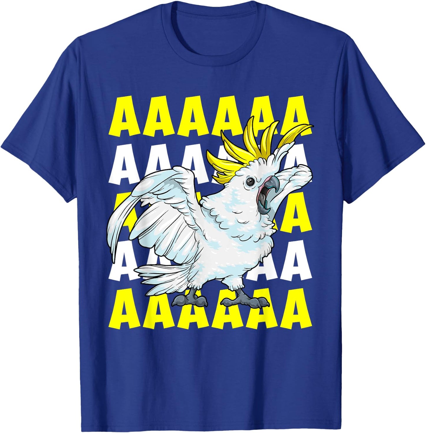 Screaming Cockatoo Umbrella Bird Memory Funny Parrot T-Shirt - T-Shirt | Royal