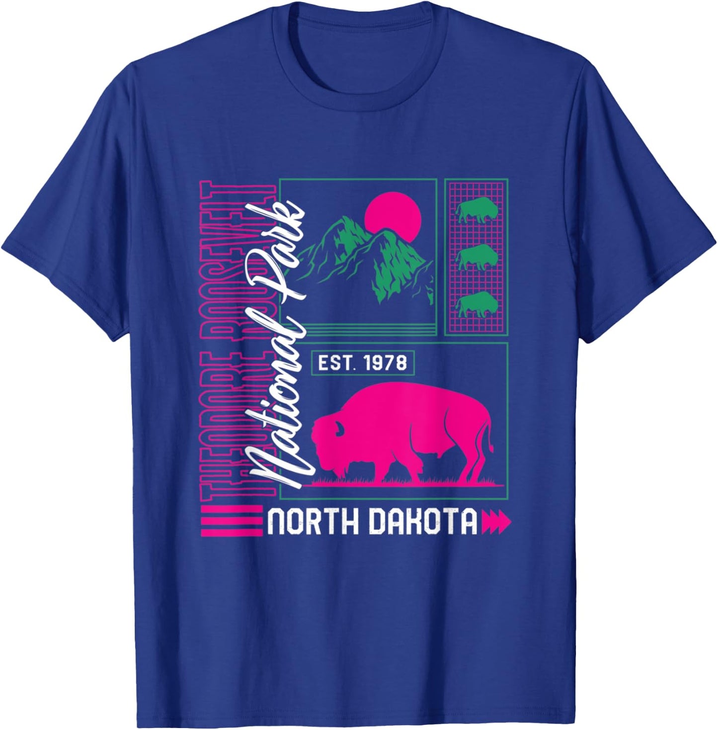 Theodore Roosevelt National Park North Dakota Hiker Souvenir T-Shirt - T-Shirt | Royal