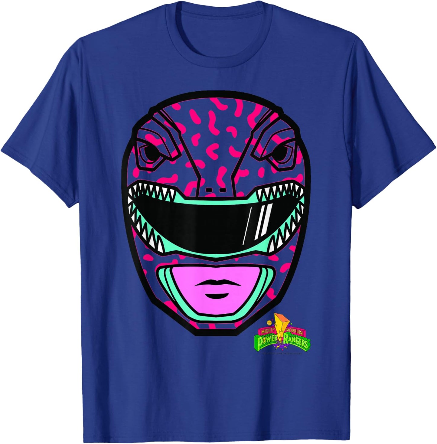 Power Rangers Red Ranger Retro Print Big Face T-Shirt - T-Shirt | Royal